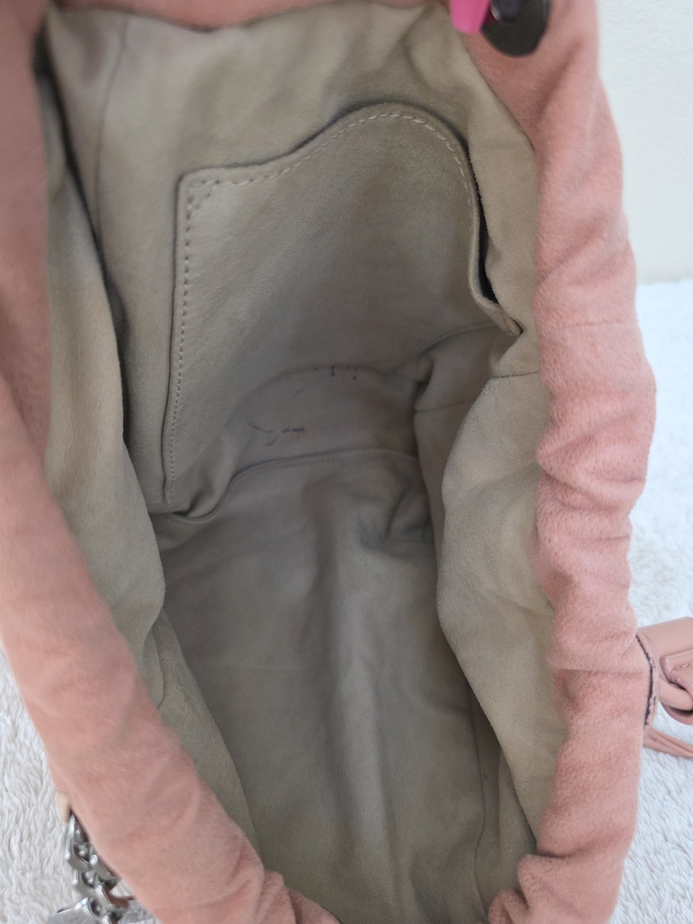 Rare Stella McCartney Falabella Coral Pink Silver Mini Drawstring Pouch Tote - Picture 14 of 16